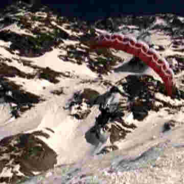 Parachutistes survolent une montagne enneigée!