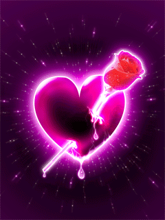 Coeur rose néon