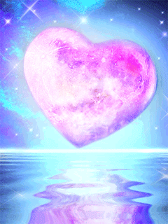 Coeur lune rose