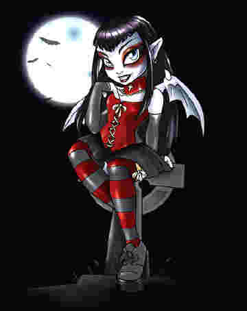 Fille vampire et chauve souris
