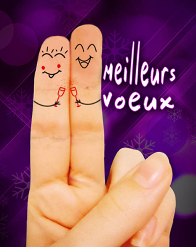 Doigts rigolos qui trinquent : Meilleurs Voeux!