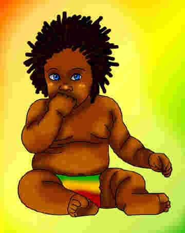 Bébé rasta rond yeux bleus