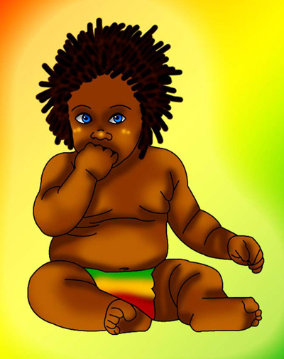 Bébé rasta rond yeux bleus
